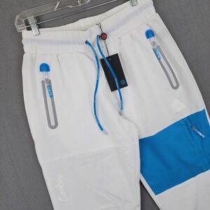 Cookies Contraband Nylon Wind Pants Mens S White Blue Streetwear Y2K Gorpcore